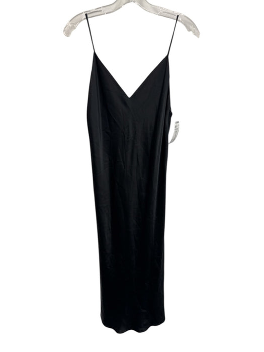 Rag & Bone Size 4 Black Silk Lined V Neck Spaghetti Strap Midi Dress Black / 4