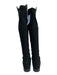 Stuart Weitzman Shoe Size 7.5 Black Leather Fabric Block Low Heel Boots Black / 7.5