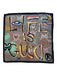 Gucci tan, black, multi Silk Gucci Ghost Print Rolled Edges Square scarf tan, black, multi