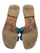 Hermes Shoe Size 39 Teal Blue Leather Logo Cut Out Slide Sandals Teal Blue / 39