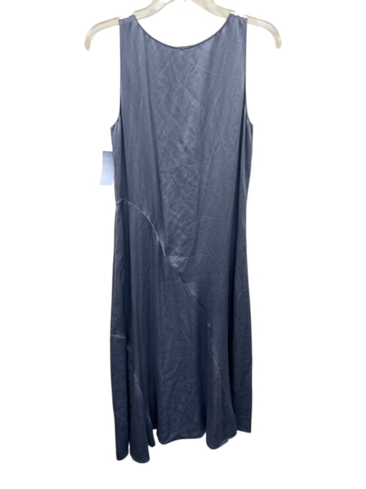 Vince Size M Blue Silk slip V Neck Midi Dress Blue / M