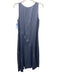 Vince Size M Blue Silk slip V Neck Midi Dress Blue / M