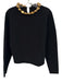 Zara Size L Black Viscose Blend Gold Tone Hardware Long Sleeve Sweater Black / L