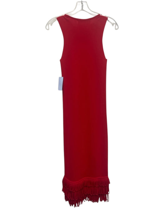 Simon Miller Size XS Red Viscose Blend Sleeveless Fringe Knit Maxi Dress Red / XS
