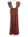 Cleobella Size Small Pink, Brown, White Cotton Ruffle Cap Sleeve Paisley Dress Pink, Brown, White / Small