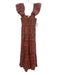 Cleobella Size Small Pink, Brown, White Cotton Ruffle Cap Sleeve Paisley Dress Pink, Brown, White / Small