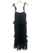 NBD Size Small Black Cotton Sleeveless Eyelet Ruffles Maxi Dress Black / Small