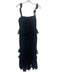 NBD Size Small Black Cotton Sleeveless Eyelet Ruffles Maxi Dress Black / Small