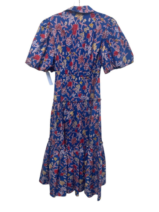 Derek Lam 10 Crosby Size 2 Blue, Red, Yellow Cotton Blend Floral Dress Blue, Red, Yellow / 2