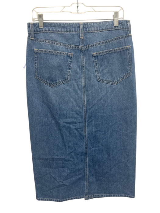 L'agence Size 27 Light Wash Cotton Denim High Rise Button Detail Pockets Skirt Light Wash / 27