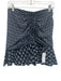 Veronica Beard Size 4 Black, Blue, White Silk Blend Ruched Floral Ruffle Skirt Black, Blue, White / 4