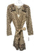 Cleobella Size Small Beige, Brown, Pink Cotton Long Sleeve Floral Surplice Dress Beige, Brown, Pink / Small