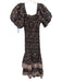 Cleobella Size Small Black, Pink, Orange Cotton Blend Short Puff Sleeve Dress Black, Pink, Orange / Small