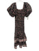 Cleobella Size Small Black, Pink, Orange Cotton Blend Short Puff Sleeve Dress Black, Pink, Orange / Small