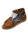 Valentino Shoe Size 37 Cognac Brown Leather Jute D'Orsay Rockstud Flats Cognac Brown / 37