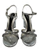 Dolce & Gabbana Shoe Size 36.5 Silver Leather Rhinestone Ankle Strap Sandals Silver / 36.5