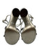 Dolce & Gabbana Shoe Size 36.5 Silver Leather Rhinestone Ankle Strap Sandals Silver / 36.5