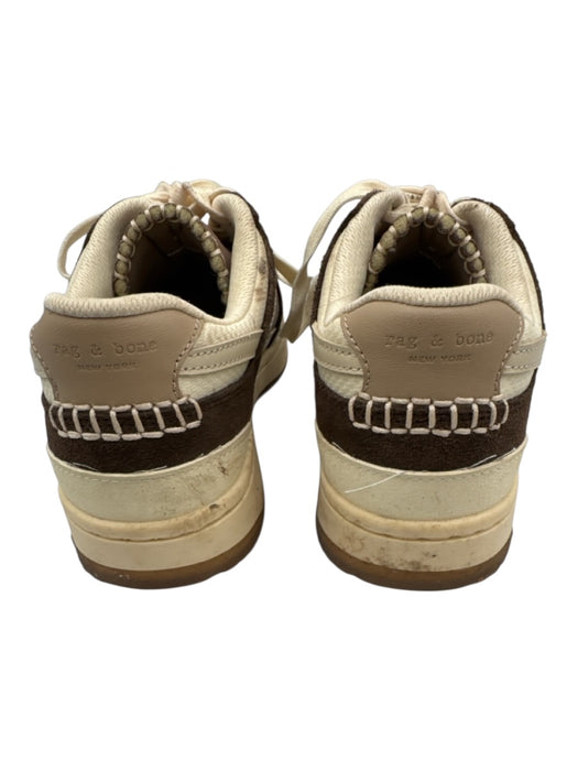 Rag & Bone Shoe Size 37 Brown & Cream Leather Upper Whipstitch Platform Sneakers Brown & Cream / 37