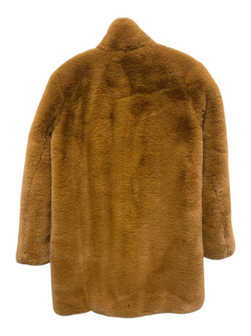 APPARIS Size S Caramel Brown Faux Fur polyester satin Plush Pockets Coat Caramel Brown / S