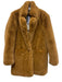 APPARIS Size S Caramel Brown Faux Fur polyester satin Plush Pockets Coat Caramel Brown / S