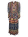 Bhanuni by Jyoti Size 0 blue, pink, multi Viscose Blend Beaded high neck Dress blue, pink, multi / 0