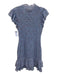 Veronica Beard Size 0 Blue, Red, Black Polyester Shirred Floral Mini Dress Blue, Red, Black / 0