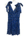 Ulla Johnson Size 2 Blue, Black, White Silk Blend Tie Straps V Neck Mini Dress Blue, Black, White / 2