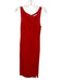 Reformation Size 4 Red Orange Viscose Blend Scoop Neck Side Slit Midi Dress Red Orange / 4