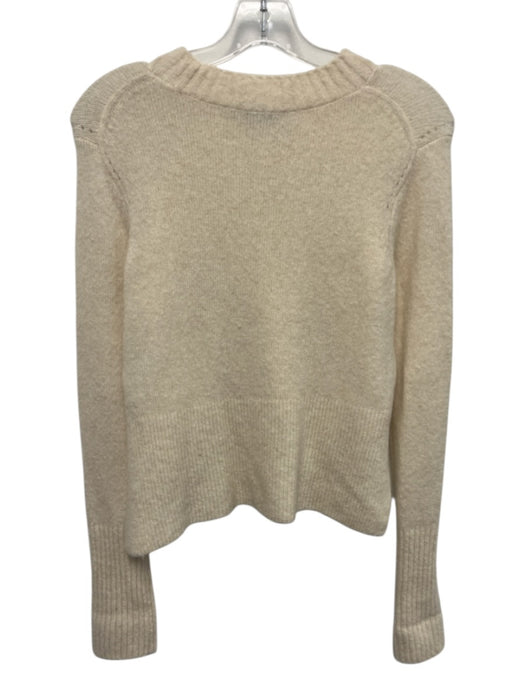 ALLSAINTS Size XS Cream Wool Blend Ribbed Trim High Low Hem Sweater Cream / XS
