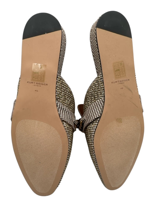 Kurt Geiger Shoe Size 40 Bronze & Beige fabric upper Synthetic Chain Loafers Bronze & Beige / 40