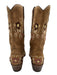 Ann Mashburn Shoe Size 39 Brown, cream, pink Leather Embroidered Floral Boots Brown, cream, pink / 39