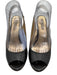 Prada Shoe Size 38.5 Black & Brown Leather Upper Peep Toe Slingback Pumps Black & Brown / 38.5