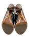Prada Shoe Size 38.5 Black & Brown Leather Upper Peep Toe Slingback Pumps Black & Brown / 38.5