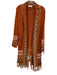 C + D + M Size M rust orange & blue Acrylic Blend Southwestern Fringe Cardigan rust orange & blue / M