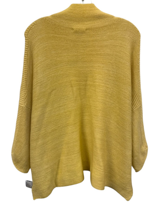 Kerisma Size One Size Yellow Wool Blend Ribbed Knit Mock Neck Side Slit Sweater Yellow / One Size