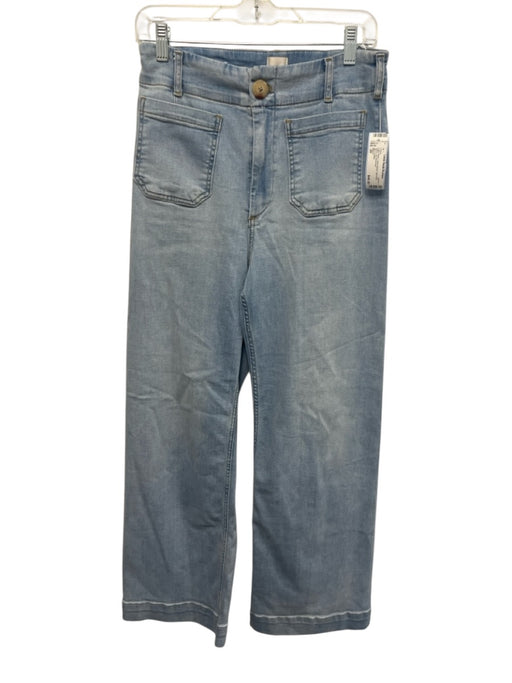 Maeve Size 29 Light Wash Cotton Blend High Rise Wide Leg Jeans Light Wash / 29