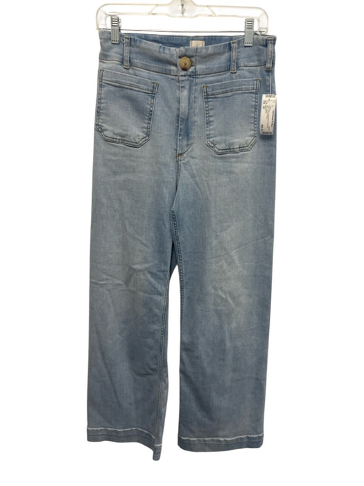 Maeve Size 29 Light Wash Cotton Blend High Rise Wide Leg Jeans Light Wash / 29
