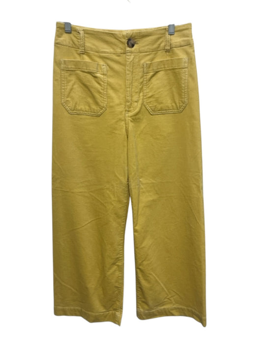 Maeve Size 29 Yellow Cotton Blend Corduroy High Rise Crop Wide Leg Pants Yellow / 29