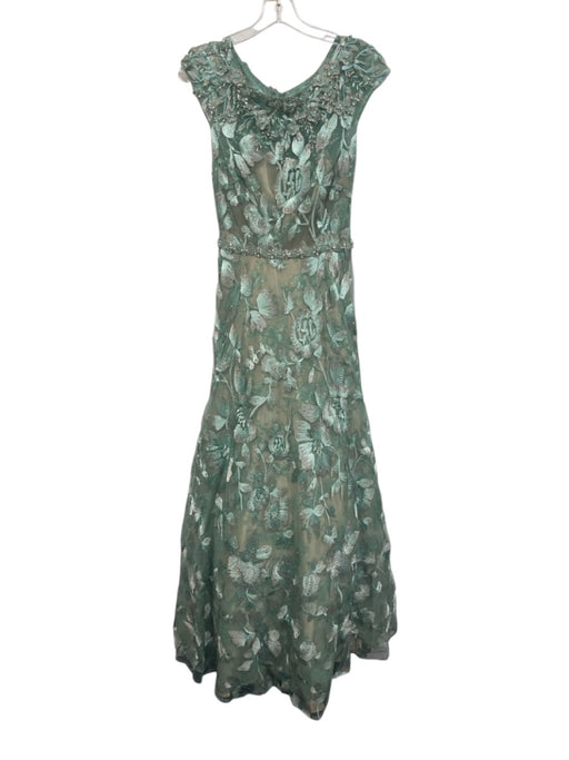 Mac Duggal Size 4 Seafoam Blue Polyethylene Wide Neck Embellished Gown Seafoam Blue / 4