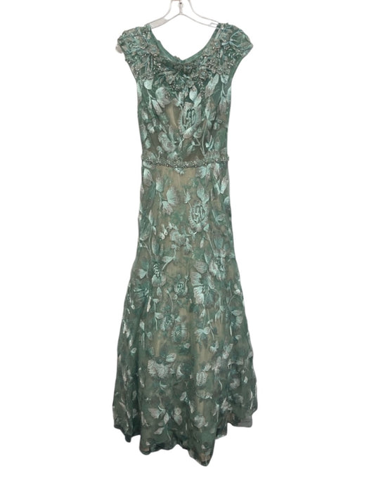Mac Duggal Size 4 Seafoam Blue Polyethylene Wide Neck Embellished Gown Seafoam Blue / 4