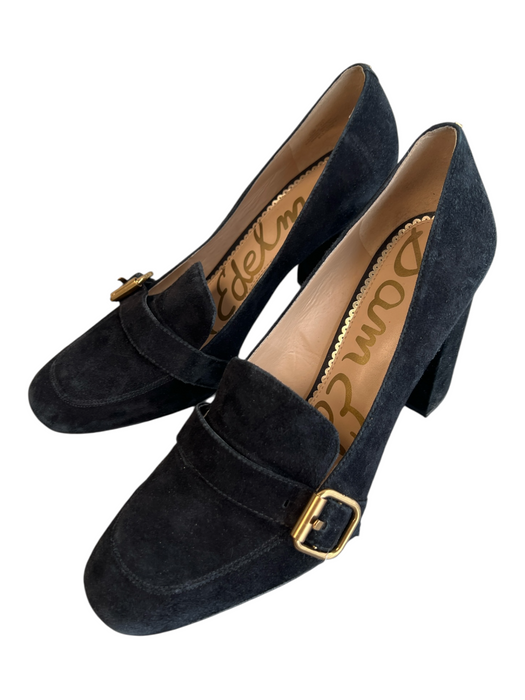 Sam Edelman Shoe Size 11 Black Suede Pointed Square Toe Buckle Detail Shoes Black / 11