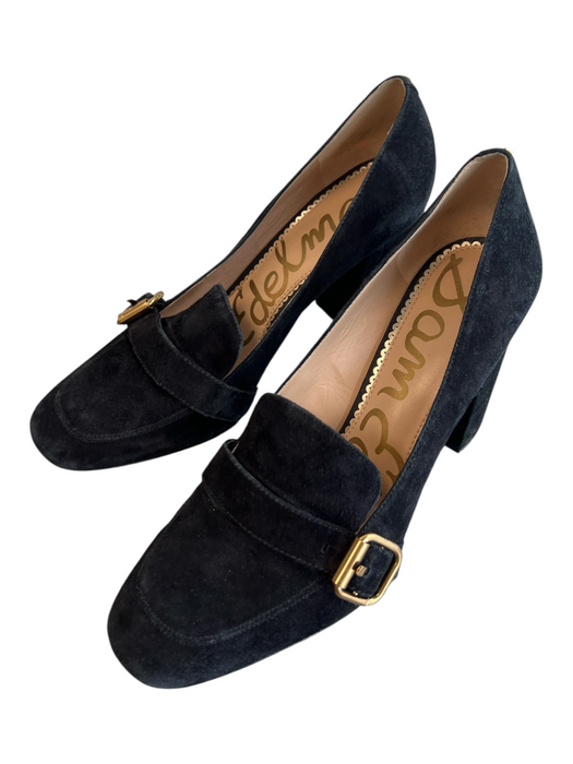 Sam Edelman Shoe Size 11 Black Suede Pointed Square Toe Buckle Detail Shoes Black / 11