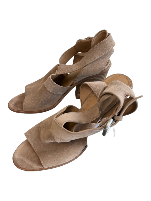 Marc Fisher Shoe Size 11 Brown Suede Open Slingback silver hardware Shoes Brown / 11