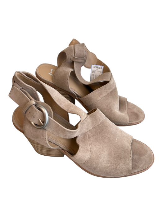 Marc Fisher Shoe Size 11 Brown Suede Open Slingback silver hardware Shoes Brown / 11