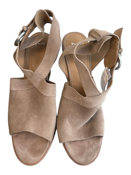 Marc Fisher Shoe Size 11 Brown Suede Open Slingback silver hardware Shoes Brown / 11