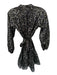 Antonio Melani Size 0 Gold & Black Polyester Blend Long Sleeve Sheer Belt Dress Gold & Black / 0