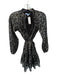 Antonio Melani Size 0 Gold & Black Polyester Blend Long Sleeve Sheer Belt Dress Gold & Black / 0
