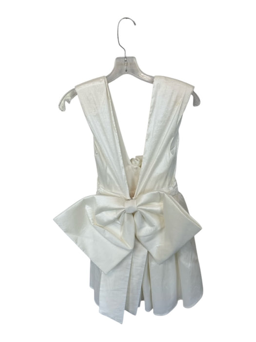 For Love & Lemons Size S White Polyester Blend Rose Belt Bow Back Zip Dress White / S