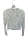 For Love & Lemons Size S White Nylon Lace Flowers Long Sleeve Back Button Top White / S