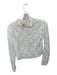 For Love & Lemons Size S White Nylon Lace Flowers Long Sleeve Back Button Top White / S